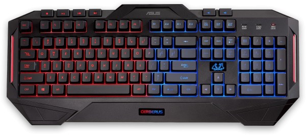 Backlit keys with two available colours, Red or Blue