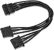 Nanoxia 4-Pin Molex Y-Cable, 20 cm, Single Sleeve